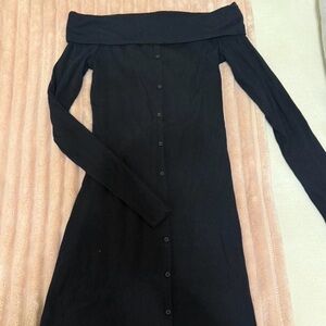 Wild Fable Black Long Sleeve Off-Shoulder Dress